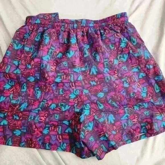 Vintage Reebok swim trunks Made in USA geometric pattern‎ Medium 80s/90s - Picture 1 of 5